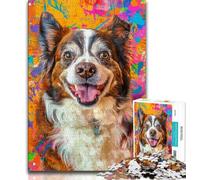 Jigsaw Puzzles for Adults 1000 Pieces Australian Shepherd,Educational Games Home Decoration Is Ideal As A Gift for The Whole Family 38x26cm