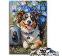 Jigsaw Puzzles for Adults 1000 Pieces Australian Shepherd Puzzles,Challenging Game Gifts for Is Ideal As A Gift for The Whole Family (75x50cm)