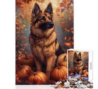 Jigsaw Puzzles for Adults 1000 Pieces Autumn Dog Scene Family Game Enhance Memory Toy Wall Decor Improving Love between Couples (50x75cm)