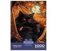 Jigsaw Puzzles for Adults 1000 Pieces Autumn Moonlit Cat Adult Jigsaw Hands-on Game Pattern Assembly Challenging To Complete 52x38cm/1000pcs