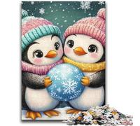 Jigsaw Puzzles for Adults 1000 Pieces Baby Penguin Educational Games DIY Toys for Is Ideal As A Gift for The Whole Family 38x26cm