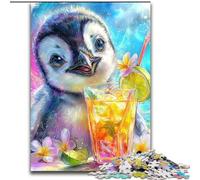 Jigsaw Puzzles for Adults 1000 Pieces Baby Penguin Learning Educational Toys Family Games Suitable for Desktop Decoration (size 26x38cm)