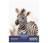 Jigsaw Puzzles for Adults 1000 Pieces Baby Zebra Watercolor Jigsaw Puzzle Relaxing Games Precision Cutting Unique Birthday And Xmas Gifts 38x26cm/1000pcs