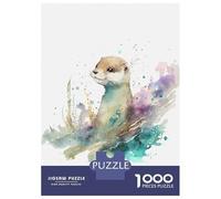 Jigsaw Puzzles for Adults 1000 Pieces Badger in Watercolor Style Puzzles for Adults Relaxing Games Presents for Women Challenging Game Gifts 70x50cm/1000pcs