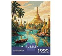 Jigsaw Puzzles for Adults 1000 Pieces Bago Lake, Myanmar Travel Teenager Puzzles Brain Teaser Game Enhance Memory Fun Activities at Home 52x38cm/1000pcs