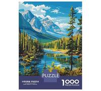 Jigsaw Puzzles for Adults 1000 Pieces Banff Canada Landscape Puzzles for Adults Relaxing Games Presents for Women Challenging Game Gifts 38x26cm/1000pcs