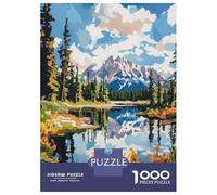 Jigsaw Puzzles for Adults 1000 Pieces Banff National Park Painting Jigsaw Puzzle Relaxing Games Precision Cutting Unique Birthday And Xmas Gifts 70x50cm/1000pcs