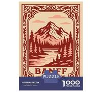 Jigsaw Puzzles for Adults 1000 Pieces Banff National Park Vintage Jigsaw for Adults Family Game Staycation Kill Time Great Gift for Gaming 52x38cm/1000pcs