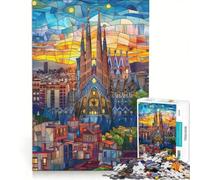 Jigsaw Puzzles for Adults 1000 Pieces Barcelona Sunset Mosaic, Hands-on Game, Difficult And Challenge, Artists' Collection, Fine Arts 50x75cm