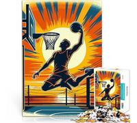 Jigsaw Puzzles for Adults 1000 Pieces Basketball sunset pop art Quizspiel Angebot als Geschenk für die ganze Familie75x50cm