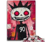 Jigsaw Puzzles for Adults 1000 Pieces Basquiat-style Skeleton King for Age 14 Years And over Decompressing Intellectual Educational Toy Great Gift 38x26cm