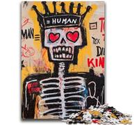 Jigsaw Puzzles for Adults 1000 Pieces Basquiat-style Skeleton King Help The Brain Exercise Addictive Toys to Cultivate Patience A Work of Art 50x75cm