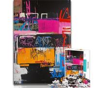 Jigsaw Puzzles for Adults 1000 Pieces Basquiat-style Train Adult Jigsaw,Challenging Difficult Deal As Gifts for The Whole Family (size 38x26cm)