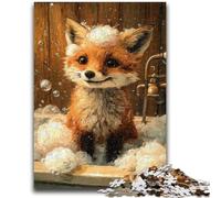 Jigsaw Puzzles for Adults 1000 Pieces Bathing Fox Teenager Puzzles,Game Toys Every Piece Is Unique - Challenging Family Fun Game (75x50cm)