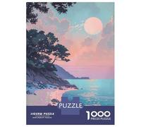 Jigsaw Puzzles for Adults 1000 Pieces Beach Japan Painting Jigsaw for Adults Relaxing Games Difficult Challenge Fun Activities at Home 38x26cm/1000pcs