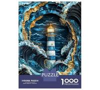 Jigsaw Puzzles for Adults 1000 Pieces Beacon in The Storm Kintsugi Art Puzzle for Adults Brain Teaser Game Birthday Present Educational Challenge 52x38cm/1000pcs
