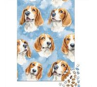 Jigsaw Puzzles for Adults 1000 Pieces Beagle Watercolor Pattern Puzzles for Adults Relaxing Games Presents for Women Challenging Game Gifts 38x26cm/1000pcs