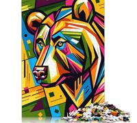 Jigsaw Puzzles for Adults 1000 Pieces Bear Wpap Colorful Jigsaw Puzzle Wooden Puzzle Suitable for Adults And over 18 Years Old Family Puzzle Game 1000pcs (75x50cm)