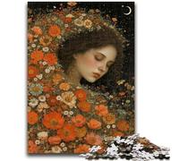 Jigsaw Puzzles for Adults 1000 Pieces Beautiful Girl with Flowers Adult Puzzles,family Fun Games Is Ideal As A Gift for The Whole Family (50x75cm)