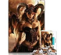 Jigsaw Puzzles for Adults 1000 Pieces Beautiful Lady Demon with Wings Puzzles for Adults,Challenging Family Activity Games DIY Toy for Home Wall Decor Gifts (size 75x50cm)