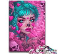 Jigsaw Puzzles for Adults 1000 Pieces Beautiful Tattooed Girl Toys Educational Games Stress Relieving Suitable for Desktop Decoration 50x75cm