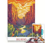 Jigsaw Puzzles for Adults 1000 Pieces Big Bend National Park, Hands-on Game, Difficult And Challenge, Artists' Collection, Fine Arts 38x26cm