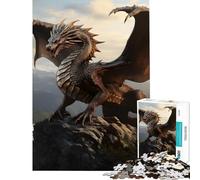 Jigsaw Puzzles for Adults 1000 Pieces Big Bronze Dragon On Hill Family Game Challenging Game Toys Great Gifts for Games Difficult Hard (Size 38x26cm)