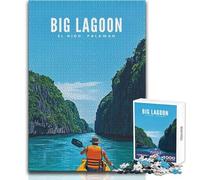 Jigsaw Puzzles for Adults 1000 Pieces Big Lagoon, El Nido, Palawan Educational Family Game Pattern Assembly Secret Santa Gifts Size 38x52cm