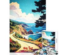 Jigsaw Puzzles for Adults 1000 Pieces Big Sur California Art Poster Educational Game Tough Challenge Toy Wall Decor Improving Love between Couples (50X75cm)