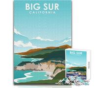 Jigsaw Puzzles for Adults 1000 Pieces Big Sur California Educational Family Game Pattern Assembly Secret Santa Gifts Size 50x75cm