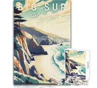 Jigsaw Puzzles for Adults 1000 Pieces Big Sur California Travel Educational Family Game Pattern Assembly Secret Santa Gifts Size 50x75cm