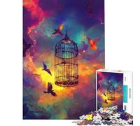 Jigsaw Puzzles for Adults 1000 Pieces Birds Escaping from A Cage Jigsaw 1000 Piece Toy Wall Decor Birthday Present Deal As Gifts for The Whole Family (38x26cm)
