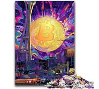 Jigsaw Puzzles for Adults 1000 Pieces Bitcoin Logo for And 14 Years And over Impossible Game Christmas Birthday Gift 26x38cm