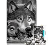 Jigsaw Puzzles for Adults 1000 Pieces Black And White Wolf 1000 Piece Jigsaw,Fun Activity for Home, Rainy Days Toys, Birthday Gifts (size 75x50cm)