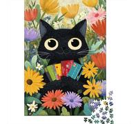 Jigsaw Puzzles for Adults 1000 Pieces Black Cat Credit Cards Jigsaw Puzzle Relaxing Games Precision Cutting Unique Birthday And Xmas Gifts 70x50cm/1000pcs