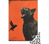 Jigsaw Puzzles for Adults 1000 Pieces Black Cat Silhouette Art Print Jigsaw Puzzle Relaxing Games Precision Cutting Unique Birthday And Xmas Gifts 52x38cm/1000pcs