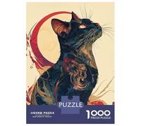 Jigsaw Puzzles for Adults 1000 Pieces Black Japanese Cute Cat Adult Jigsaw Hands-on Game Pattern Assembly Challenging To Complete 52x38cm/1000pcs