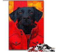 Jigsaw Puzzles for Adults 1000 Pieces Black Labrador Toys Educational Games Stress Relieving Artists Collection, Fine Art (size 50x75cm)