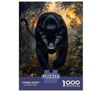 Jigsaw Puzzles for Adults 1000 Pieces Black Panther in A Forest Puzzles for Adults Family Games Difficult Hard Challenging To Complete 38x26cm/1000pcs