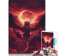 Jigsaw Puzzles for Adults 1000 Pieces Blood Moon Dragon Puzzles for Teenagers,deal As Gifts for The Whole Family for Ages 14+ 75x50cm