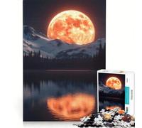 Jigsaw Puzzles for Adults 1000 Pieces Blood Moon Over Mountains, Hands-on Game, Difficult And Challenge, Artists' Collection, Fine Arts 38x26cm