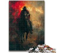 Jigsaw Puzzles for Adults 1000 Pieces Blood Red Knight Teenager Puzzles,Game Toys Every Piece Is Unique - Challenging Family Fun Game (75x50cm)