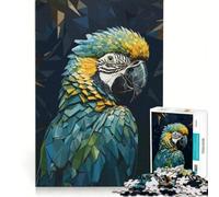 Jigsaw Puzzles for Adults 1000 Pieces Blue Geometry Parrot, Hands-on Game, Difficult And Challenge, Artists' Collection, Fine Arts 38x52cm
