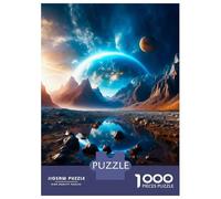 Jigsaw Puzzles for Adults 1000 Pieces Blue Glow Puzzles for Adults Relaxing Games Presents for Women Challenging Game Gifts 38x26cm/1000pcs