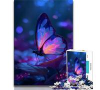 Jigsaw Puzzles for Adults 1000 Pieces Blue Purple Butterfly Puzzles for Adults,Challenging Family Activity Games DIY Toy for Home Wall Decor Gifts (size 75x50cm)
