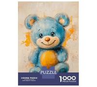 Jigsaw Puzzles for Adults 1000 Pieces Blue Teddy Joy Puzzles for Adults Family Games Difficult Hard Challenging To Complete 70x50cm/1000pcs
