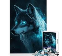 Jigsaw Puzzles for Adults 1000 Pieces Blue Wolf Mystique Relaxing Games Difficult Challenge Educational Toy Unique Birthday And Gifts (26X38cm)