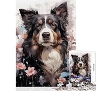 Jigsaw Puzzles for Adults 1000 Pieces Border Collie Charm Family Game Enhance Memory Toy Wall Decor Improving Love between Couples (38x52cm)
