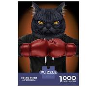 Jigsaw Puzzles for Adults 1000 Pieces Boxer Black Cat Puzzles for Adults Family Games Difficult Hard Challenging To Complete 70x50cm/1000pcs