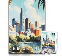 Jigsaw Puzzles for Adults 1000 Pieces Brisbane Australia Cityscape Educational Family Game Pattern Assembly Secret Santa Gifts Size 38x26cm